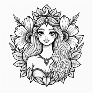 Floral Moon Goddess