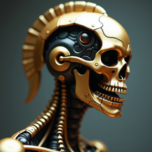 Golden Automaton Skull